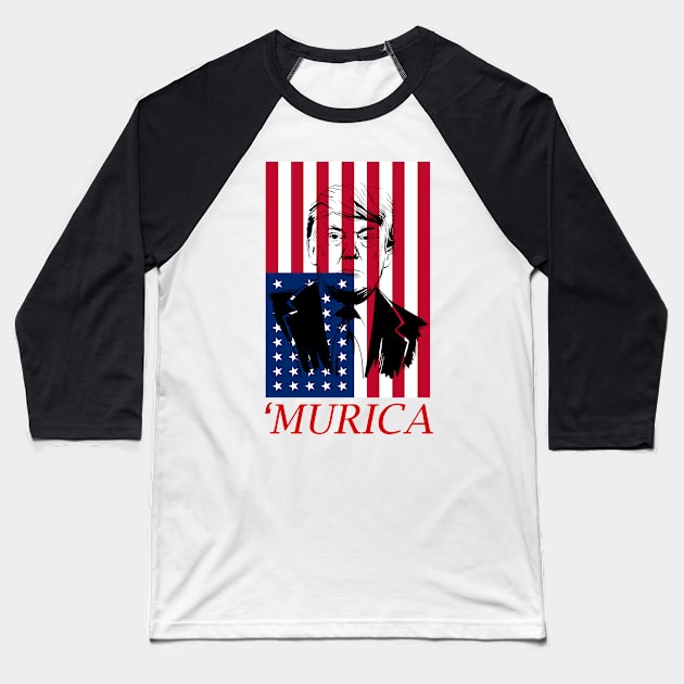 Donald Trump Murica 4th of July Patriotic American Party USA Baseball T-Shirt by Adolphred